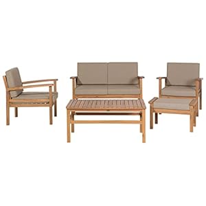 Patioco Manila Lounge-Set Akazienholz Taupe