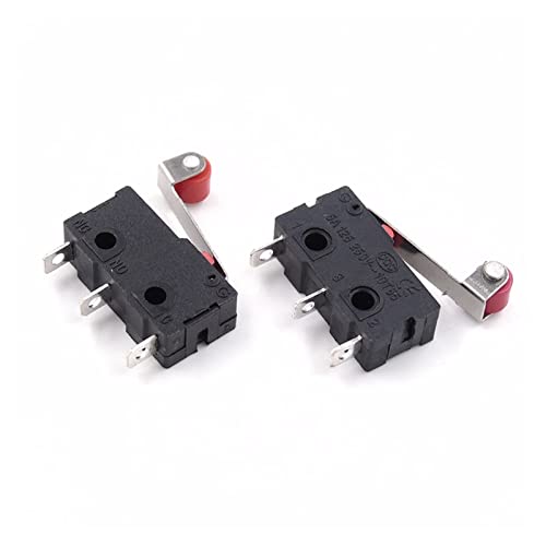 Interrupteur de fin de course micro switch 3 pins à levier et galet pour circuit imprimé Lot de 100