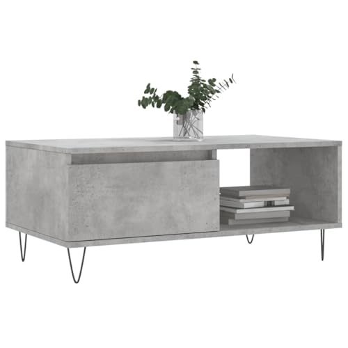 Table basse gris béton gain de place avec tiroir de rangement - 4