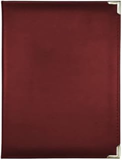 Samsill Classic Collection Business Portfolio/Executive Padfolio, Resume/Document Organizer with 8.5 by 11-Inch Legal Pad, Faux Leather with Brass Corners, Burgundy (70014)