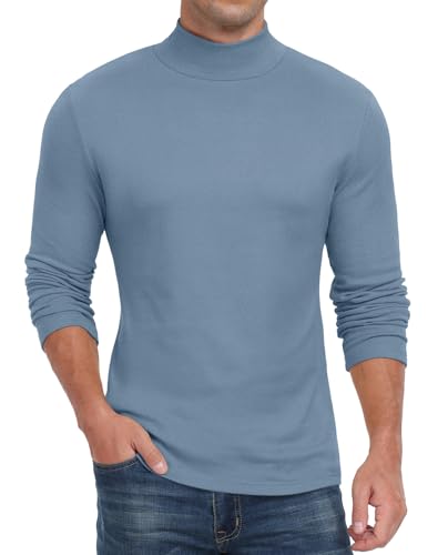 Sailwind Men's Mock Turtleneck Long Sleeve T Shirts Basic Slim Fit