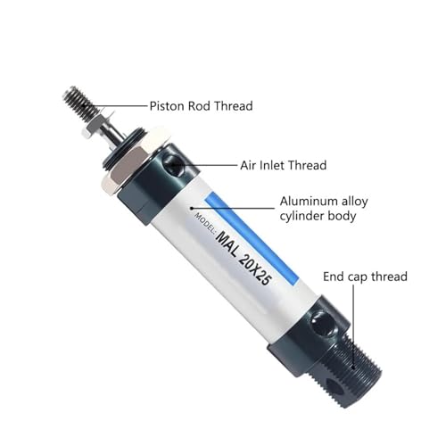 Vérin pneumatique double compression anti fuite course 75mm - 2