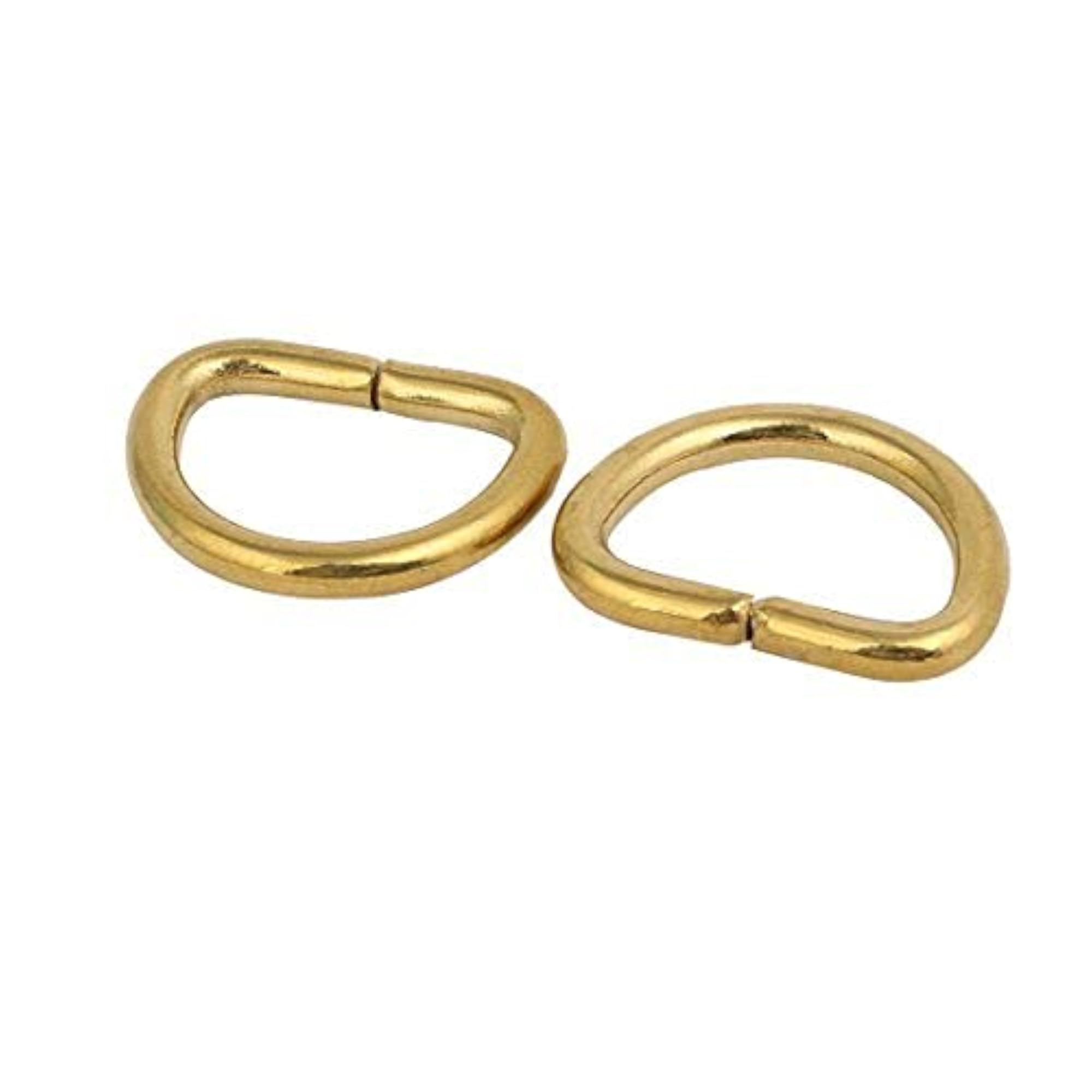 Imported D Shaped Brass Tone Open End Ring, 2pcs