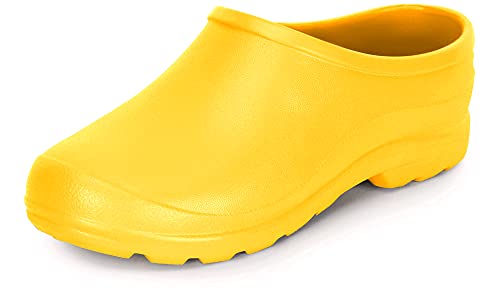 Ladeheid Gartenschuhe Damen und Herren leichte Eva Clogs Bequeme Hausschuhe & Gartenclogs LADW001 (Gelb 1032, 37 EU) Ladeheid Gartenschuhe Damen und Herren leichte Eva Clogs Bequeme Hausschuhe & Gartenclogs LADW001 (Gelb 1032, 37 EU)