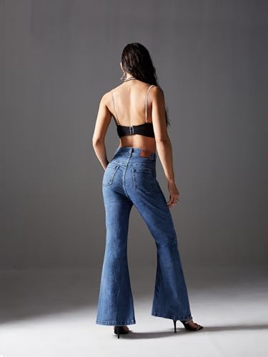 Image of Miss Chase Women's Wide Leg High Rise Regular-Length Stretchable Denim Jeans