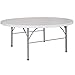 Flash Furniture DAD-183RZ-GG 72-Inch Round Bi-Fold Granite Plastic Folding Table, White
