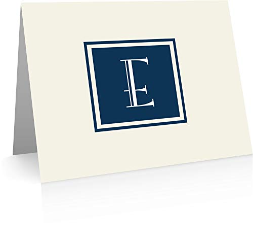 Monogramme Note Cards pour ne plus manquer de papier | 24 cartes foldover 4.25 x 5.5 E et enveloppes