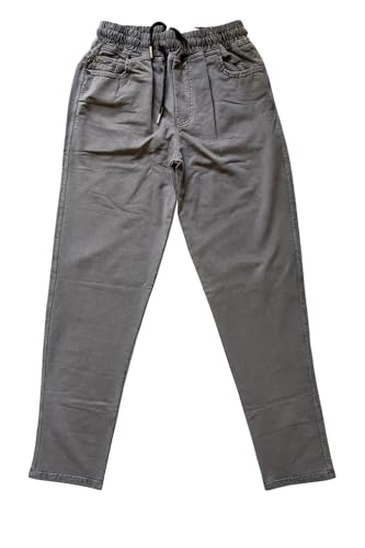 Image of Men's Denim Lower (Track Pants - Soft Fabric with Elastic Waist, Cotton Twill, Casual Wear, Regular Fit, Full Length for Gym, Exercise, Yoga)