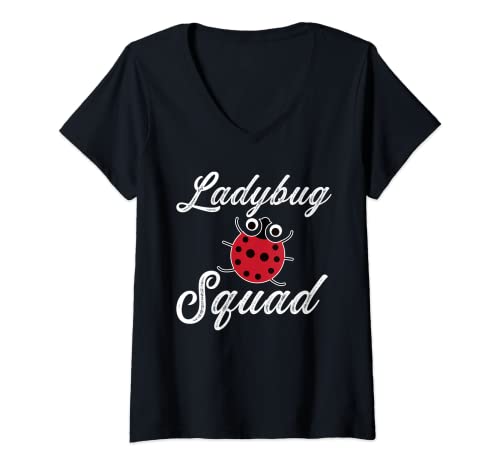 Mujer Ladybug Squad Funny Ladybug Team Camiseta Cuello V
