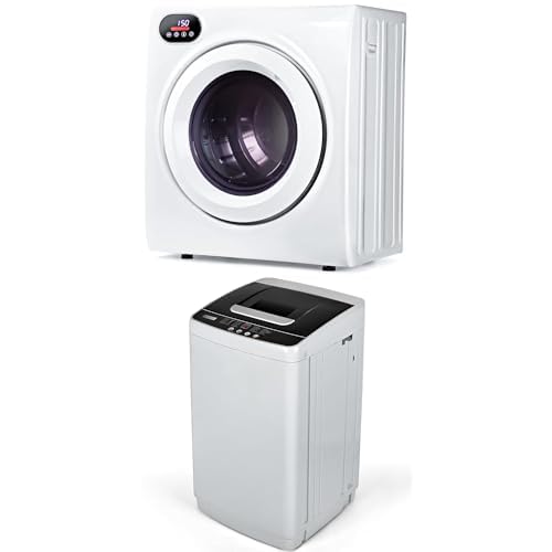 Euhomy 1.03cu.ft Washer and 2.65cu.ft Dryer Combo with Five Water Levels 10 Programs, Drain Pump Washer, 1400W Dryer with Vent, Stainless Steel Tumbler