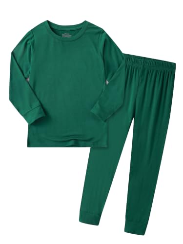 Image of BABY 2T-10Y Toddler Kids Girls Boys Soft Comfy Viscose 2pcs Set Long Sleeve Plain Shirts and Pants Sets