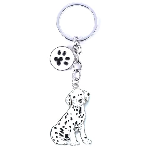 Fuerxy Dog Keychain Cute Girls Key Chain Fashion Puppy Bag Charm for Purse Handbags Bag Accessories Key Charms (Dalmatian-1 pcs)