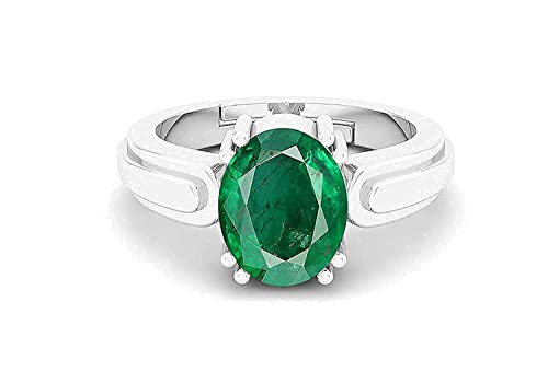 Bague émeraude de Zambie Panna rectangle argent sterling ajustable pour femme homme AMZ1476