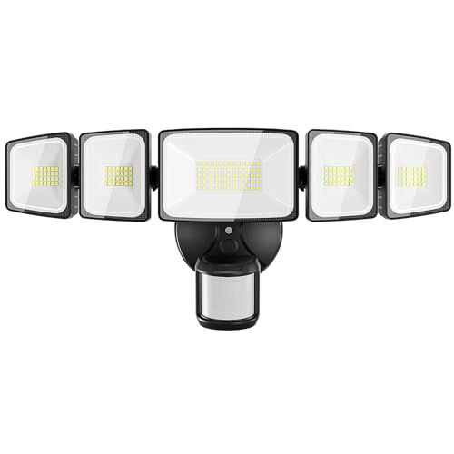 Onforu 150W 15000LM LED Security Lights Motion Sensor Outdoor, Dusk to Dawn Flood Lighting, 5 Heads...