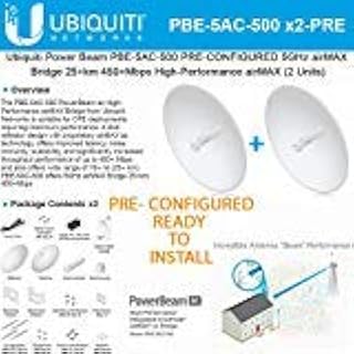 Ubiquiti PowerBeam PBE-5AC-500 2Units PRE-CONF 5GHz airMAX Bridge 25+km 450+Mbps