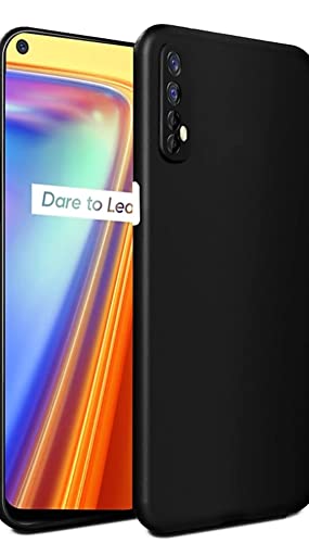 Image of Mobile Back Cover Case for Realme 7 Narzo 20 (Silicone Case|CameraProtection|Black SC1510)