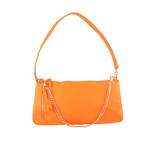 Image of Gaya NIOR Sling to Shoulder Bag, Black, Gold-Tone Chain Strap, Zip Closure, Studded Detail