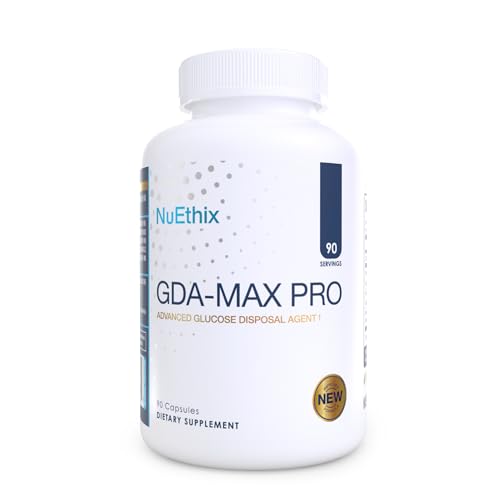 NuEthix Formulations GDA-MAX PRO Double Berberine HCL Supplement Supports Glucose Metabolism Weight Management Immune Support Heart Health - Non GMO Gluten Free Dairy Free 90 Count