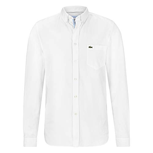 Lacoste CH4976 Camisa, Blanc, L para Hombre