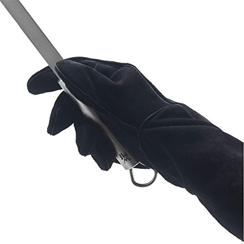 WMF BBQ Grillhandschuhe 1 Paar, Leder, hitzebeständige Handschuhe, Ofenhandschuhe extra lang, praktische Größe (10/XL)