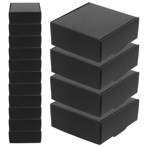 KAILIKETIY Cajas de Papel para Envío Negras, 15 Unidades, Tamaño Pequeño, Resistentes y Firmes, Ideales para Embalaje y Almacenamiento de Paquetes, Uso para Correo y Mudanzas