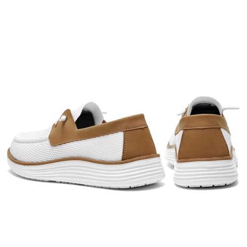 Image of Mens Boat Shoes Casual Loafers Slip On Walking Dress Sneakers Mesh Business Oxfords Work Lightweight Soft Sole