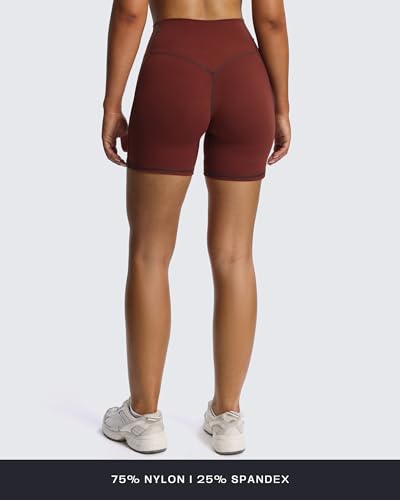 Aoxjox Lexi Lined Workout Biker Shorts for Women Tummy Control High Waisted Exercise Athletic Gym Running Yoga Short 6"4