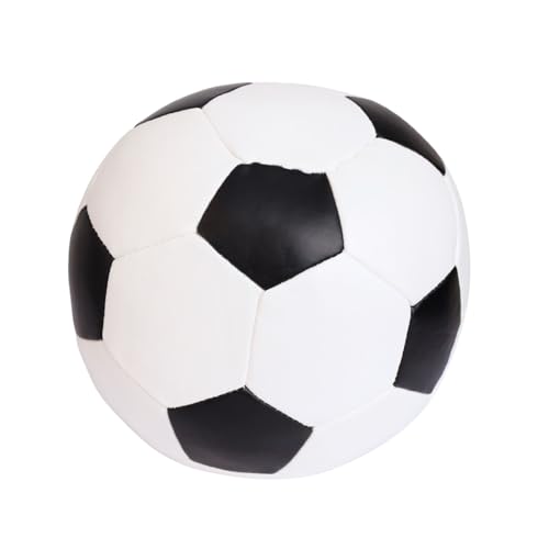 alldoro 60312 Softball Ø 18 cm, extra weicher Schaumstoff-Fußball für Kinder ab 0 Jahren, schwarz-weiß, Ball für indoor & outdoor
