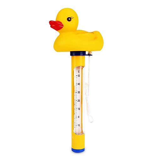 Abnaok Termómetro flotante de agua, termómetro flotante para piscina, fácil lectura para spas, jacuzzis y acuarios (pato amarillo) Cover