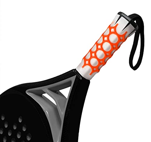 Pro Elite. Gel Grip para Pala de Padel. Es un Grip 3D Antivibraciones. Fácil colocación. Vea Video Tutorial.Fabricado en España. (Gel Grip Naranja)