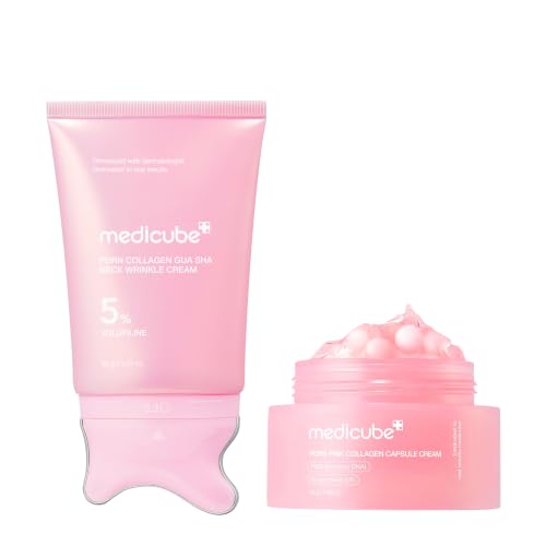 medicube PDRN Face & Neck Firming Duo: Gua Sha Cream and Capsule Cream
