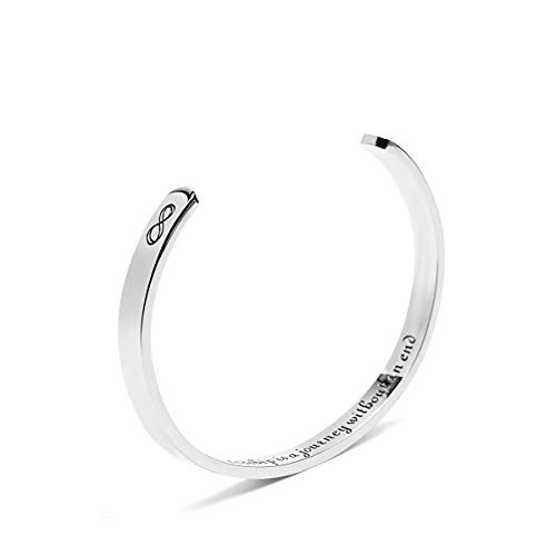 ALOKE Inspirational Bracelets for Women Mom Personalized Gift for Her Engraved Mantra Cuff Bangle Crown Birthday Jewelry