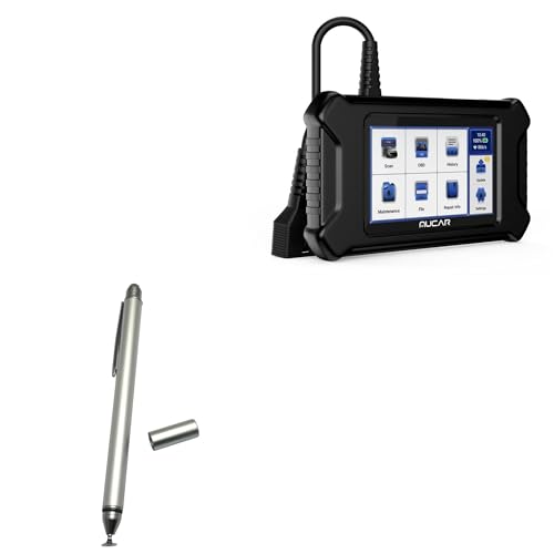 BoxWave Stylus Pen Compatible with Mucar CS4 (5 in) - DualTip Capacitive Stylus, Fiber Tip Disc Tip Capacitive Stylus Pen - Metallic Silver