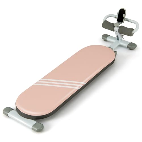GOPLUS Banco de Abdominales Plegable, Banco de Pesas Inclinable con Ángulo Ajustable de 3 Niveles,...