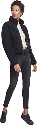 Urban Classics Dames Ladies Boxy Sherpa Puffer Jacket Jacket, Zwart (Black 0007), Large - Afbeelding 6