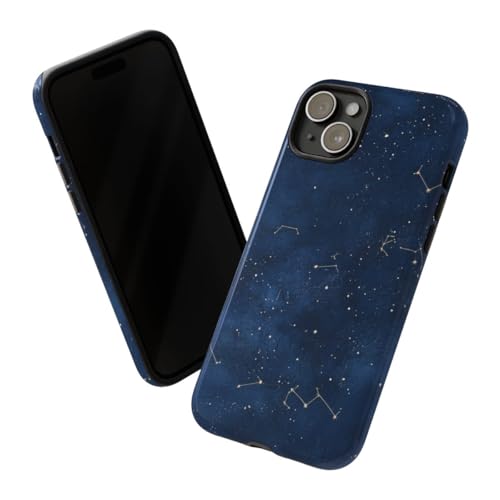 Coque iPhone 15 Plus bleu foncé constellation rigide haut de gamme - 2