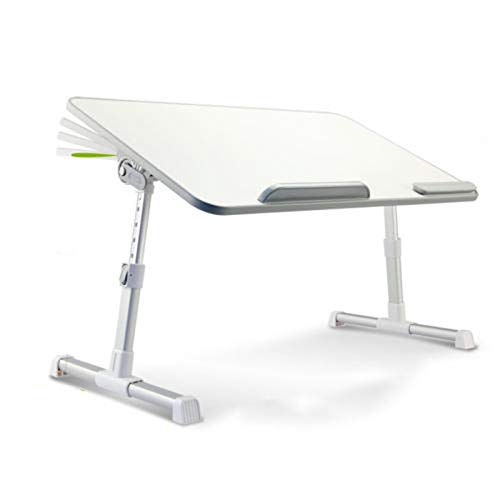MJAHQ Mesa Auxiliar Plegable Table Mate Mesa para portátil, Bandeja de Desayuno, Mesa de Lectura, Plegable para escritorios, Camas y sofás-Blanco_UNA