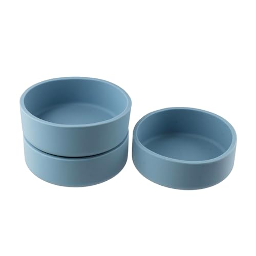hobbyme Silicone Egg Mold for Air Fryer, 3 PCS Round Sous Vide Egg Bite Maker for Microwave, Reusable 4\" Small Soft Egg Bites Pan, Home Kitchen Accessories(Blue)