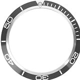 LACAK Aluminum Watch Bezel Insert Compatible with Omega Seamaster Planet Ocean 45.5mm Watch (Black)