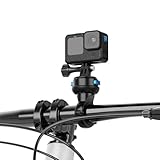 SUREWO Magnetic Quick Release Handlebar Bike Pole Mount, Motorcycle Handlebar Clamp Mount with Shock-Absorbing Base Compatible with Go Pro Hero 13/12/11/10/9/8/7 Black,DJI Osmo Action 5 pro/4/3