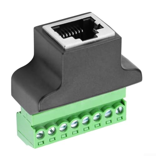 VersaGenius - 8 Pin Female For RJ45 Screw Terminal Adapter Block for Network Signal Transmission with Compact Design and Screwdriver for Easy Connection and Disconnection