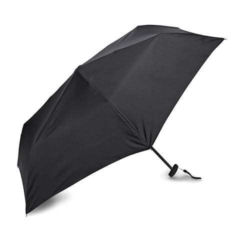 Samsonite Manual Compact Flat Umbrella, Black, One Size