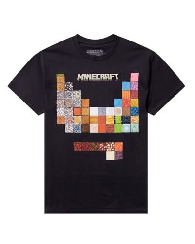 Minecraft T-Shirt Men's Building Elements Periodic Table Design Adult Tee (3X-Large) Black