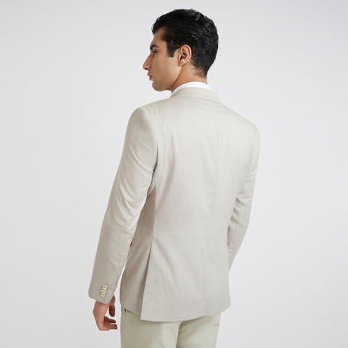 Image of Parx Men's Urban Fit Pure Terylene Notch Lapel Print Pattern Full Sleeve Casual Blazer
