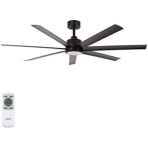 LUCCI AIR Deckenventilator Airfusion Atlanta, Ventilator mit Beleuchtung, Deckenlüfter mit 7 leichten ABS-Flügeln Cover