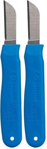 Image of Jonard KN-7 Ergonomic Cable Splicing Knife with Thermoplastic Rubber Handle, Blue, 6-1 /4 inch Length (Pack of 2)
