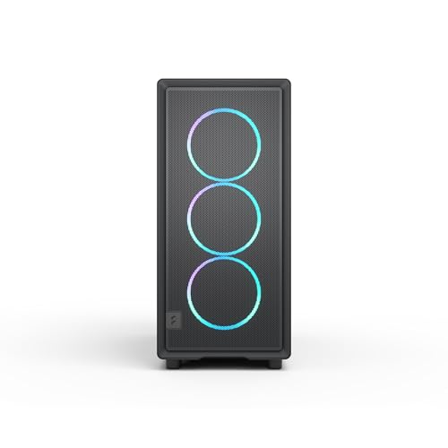 Fractal Design Epoch Schwarz RGB - Leicht getöntes Seitenteil aus gehärtetem Glas - Gaming-PC - Mesh-Frontpanel - DREI Momentum 12 RGB-Lüfter inkl. - Geräumiger Innenraum - ATX/mATX/ITX Unterstützung