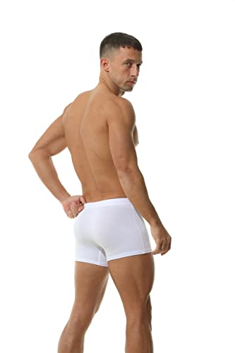Hoerev Pack Of 4, Mens Bamboo Fiber Briefs Trunks Underwear,4 White,3X-Large #TOP2