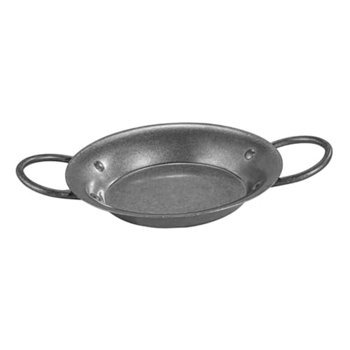 Genérico Olla De Arroz Al Horno Con Mariscos Manija De Puerta Multifunción Plato De Pollo Frito Paella Con Tapa Paella Española Paellera Inferior Sartén Para Paella Acero Inoxidable Silver