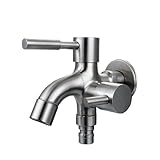 Interfaccia da 1/2 pollice in acciaio inossidabile 304 con rubinetto a doppio scopo for lavatrice, lavanderia, piscina for mocio, sostituzione doppia maniglia(A)